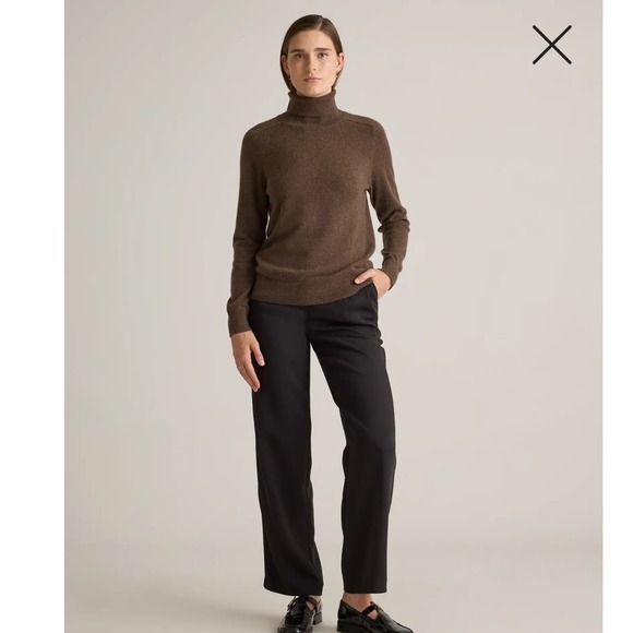 Quince Mongolian Cashmere Turtleneck Sweater Brown Womens Medium - Picture 2 of 8